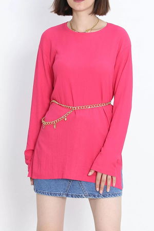 Burumuk Long Sleeve Tunic Fuchsia - 20398.1778.