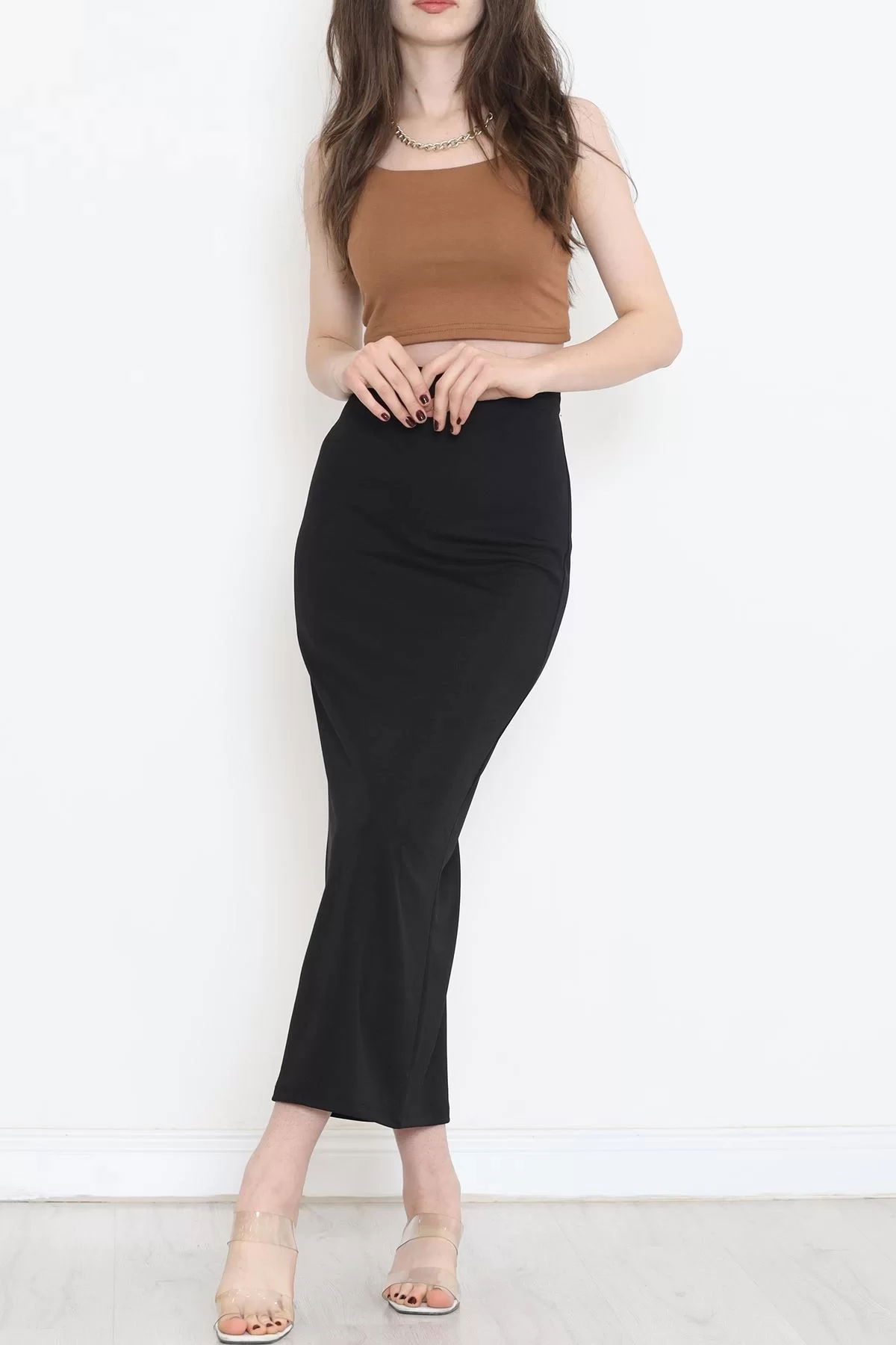 Scuba Fabric Pencil Skirt Black - 20253.1778.