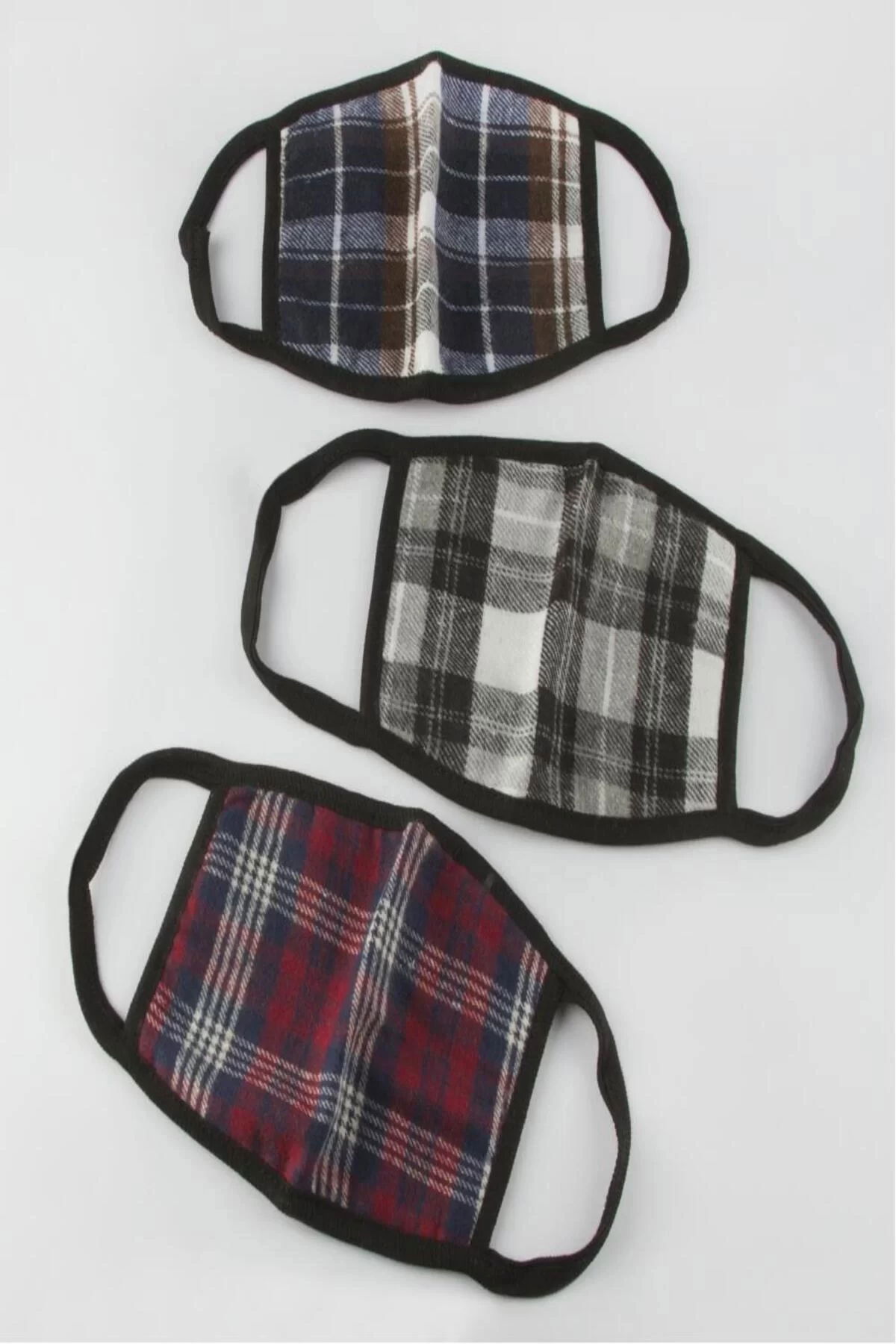 3-Ply Washable Plaid Patterned Teen Mask