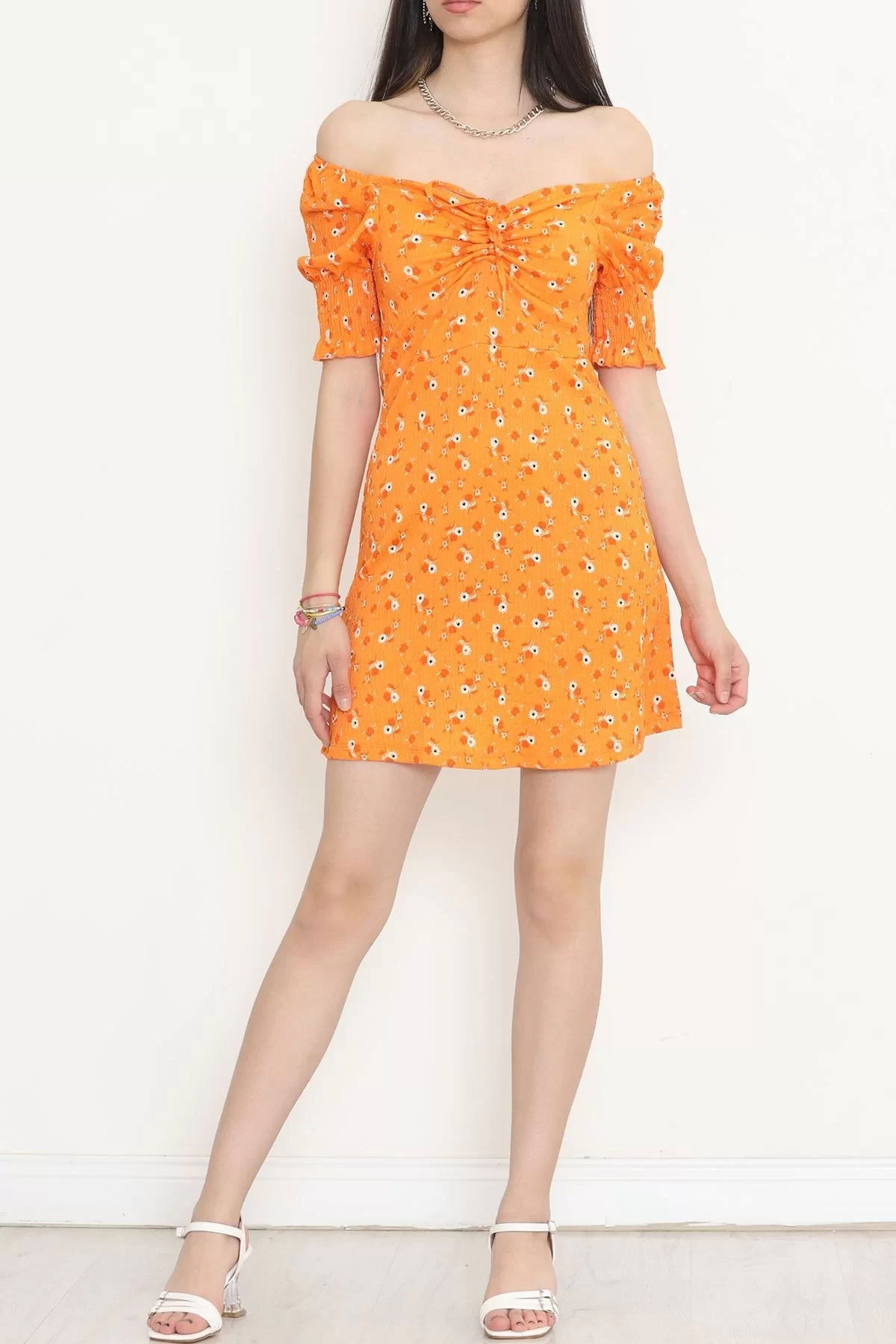 Burlap Patterned Dress Orange - 720.1247.