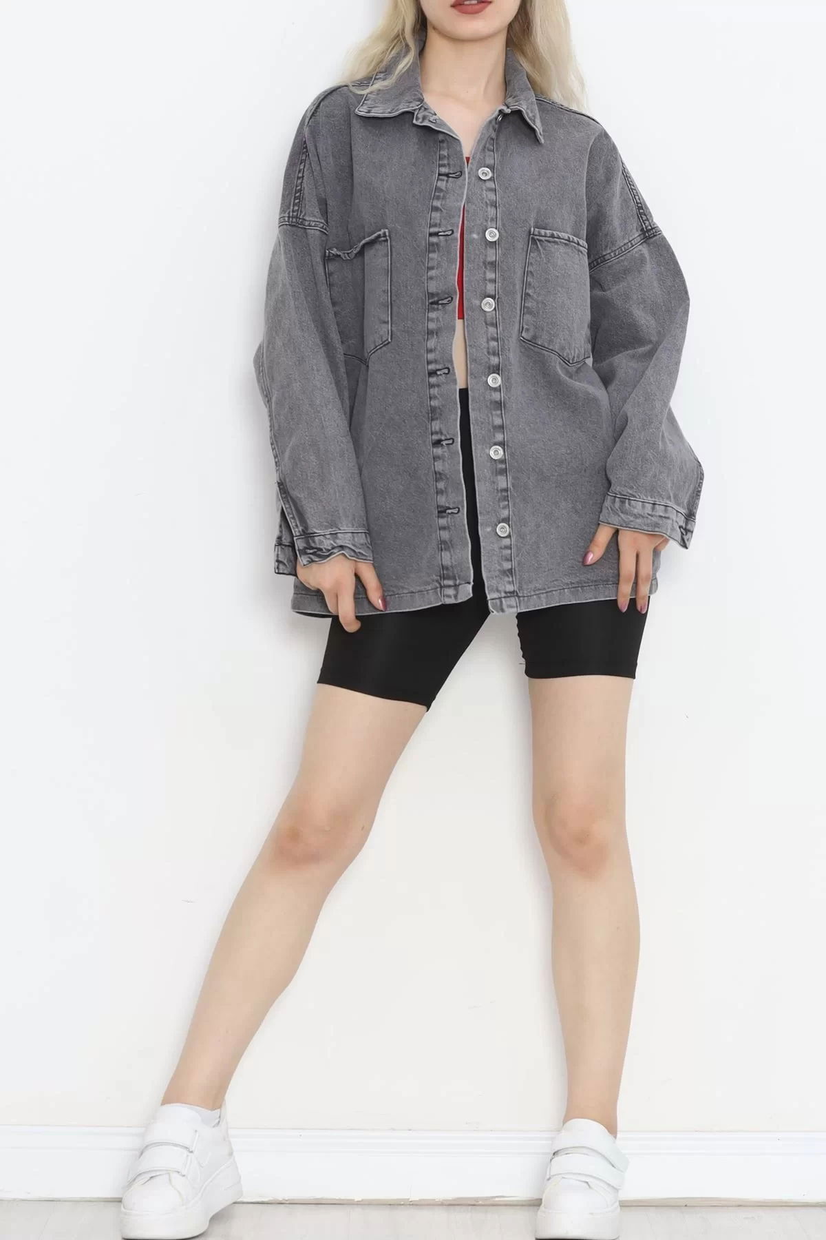 Denim Shirt Anthracite with Front Pocket - 16699.1778.