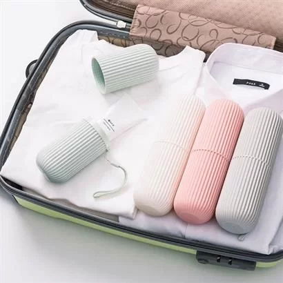 Tufeyo Travel Toothbrush Multipurpose Cylinder Storage Box For Glasses Makeup Brush Drawstring