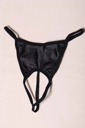 Open Satin Thong Black - 1159.1364.