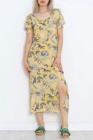 Kiss Neck Dress Light Yellow - 696.1247.