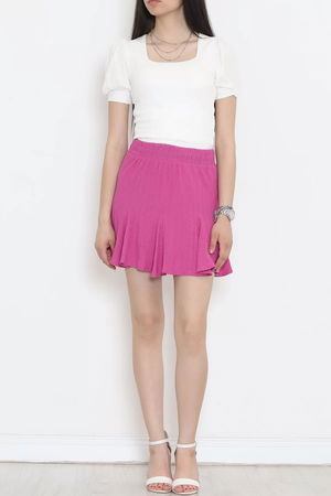 Fuchsia Fuchsia Flared Skirt with Elasticized Waist - 12576.631.