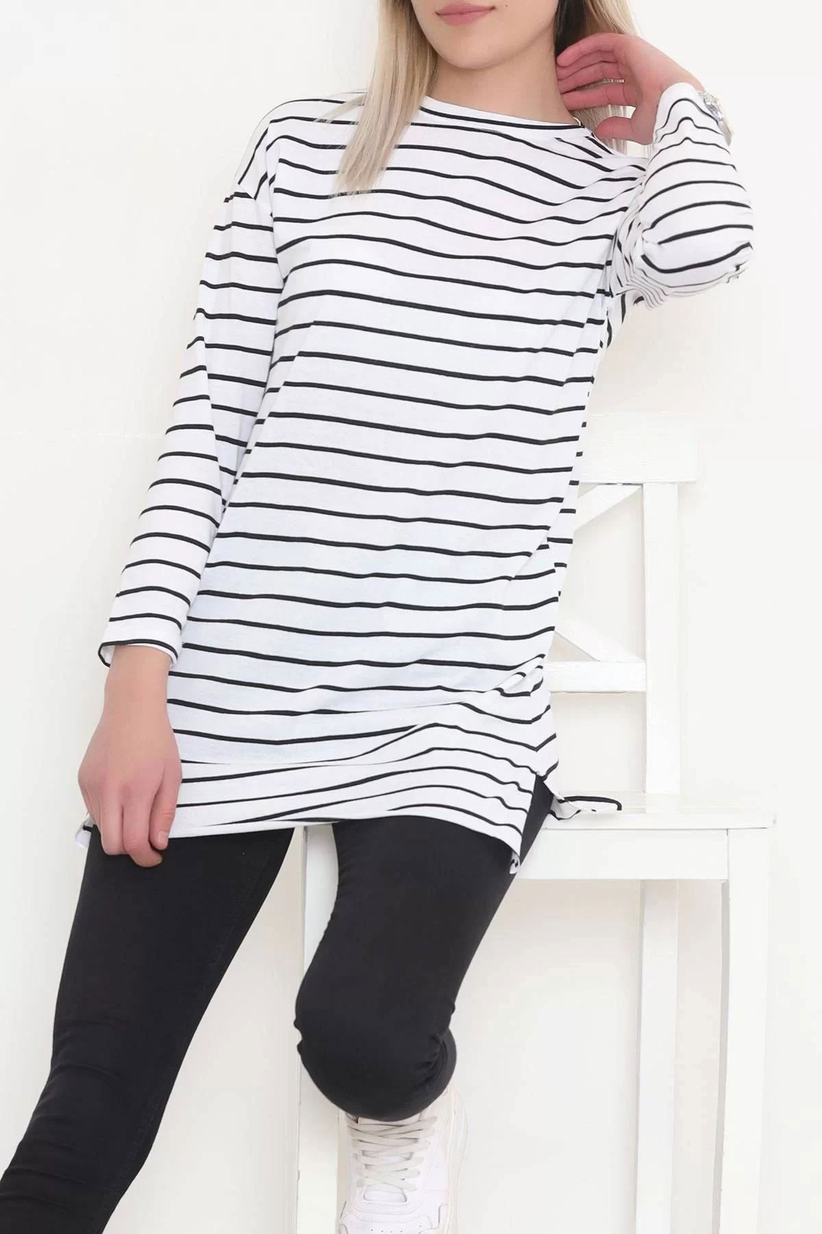 Striped Tunic White and Black - 11313.1567.