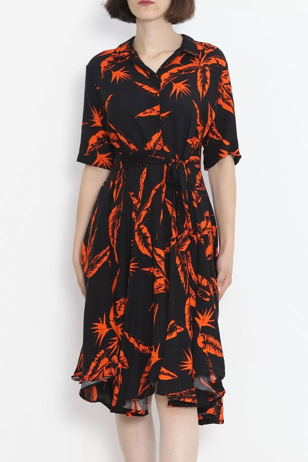 Patterned Dress Blackorange - 152421.701.