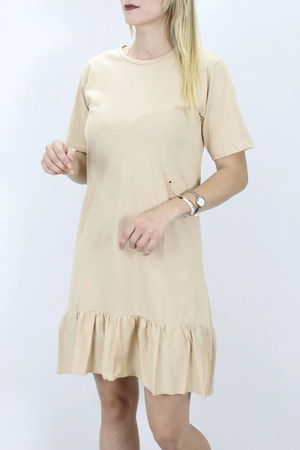 Dress with Ruffles Underneath Milky-coffee - 111.030.