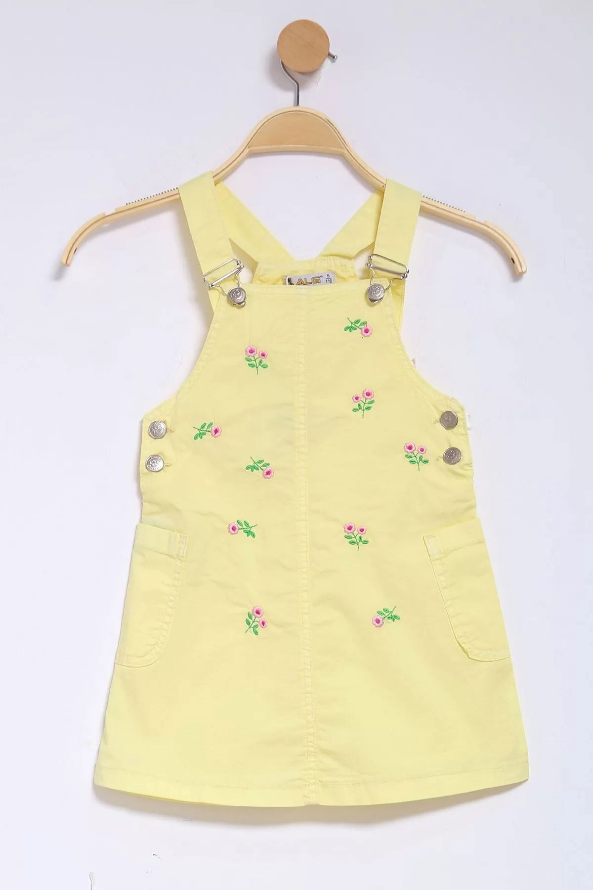 3-7 Years Embroidered Kids Salopet Yellow - 624869.1576.