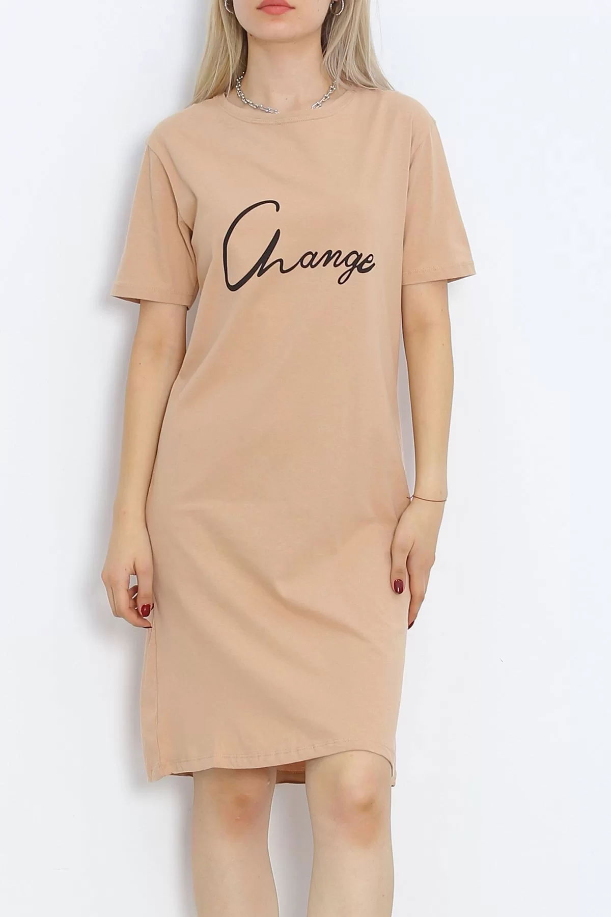 Printed Suprem Dress Beige - 15867.1567.