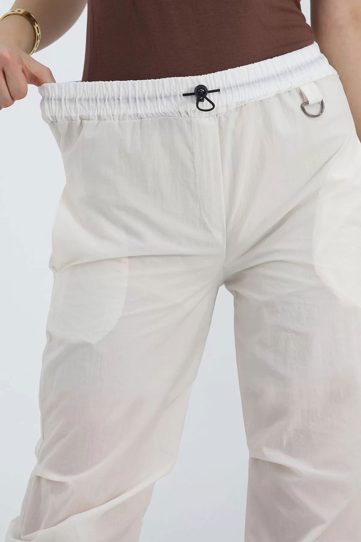 Lined Parachute Pants Ecru - 20092.102.