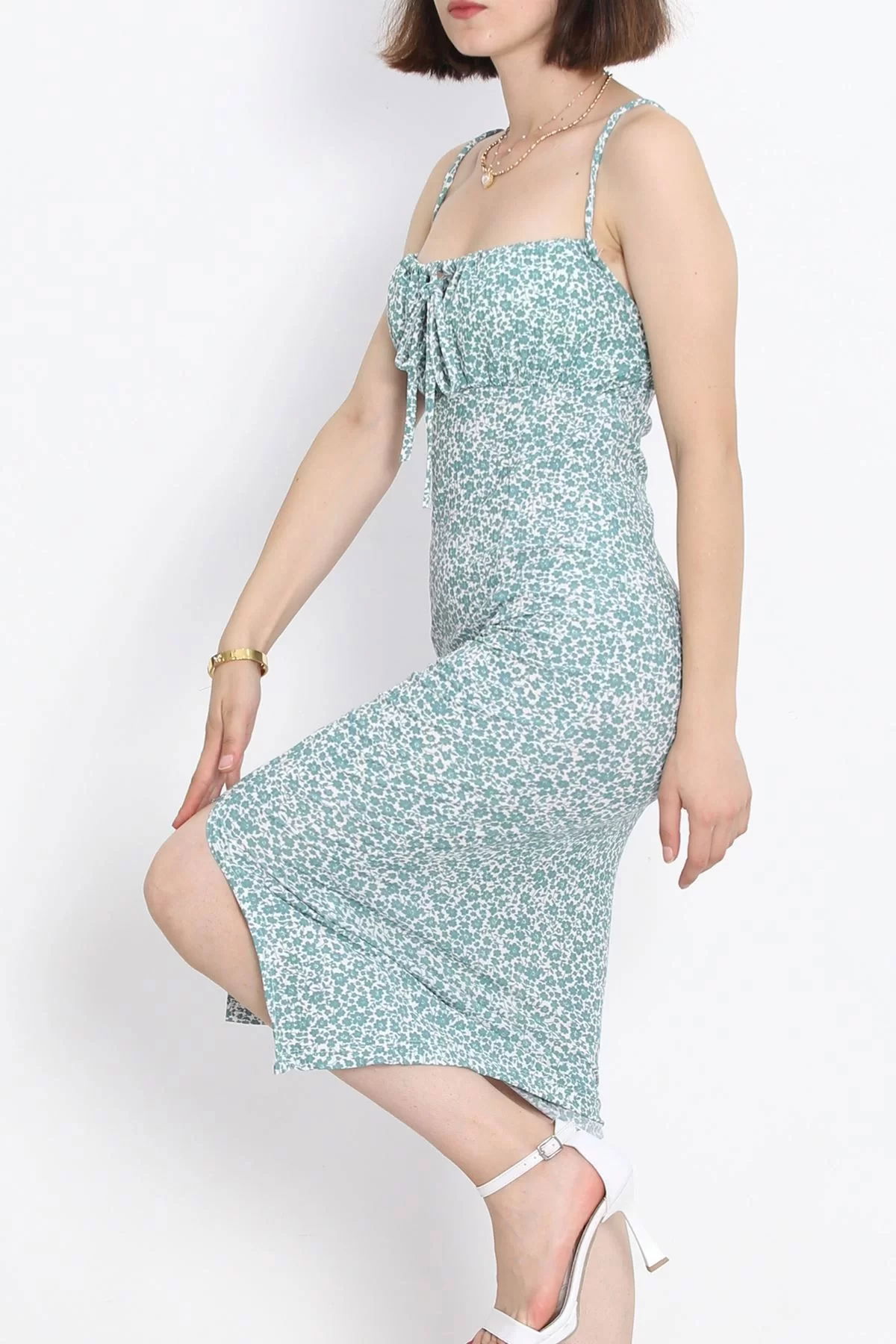 Patterned Dress with Straps Mint2 - 650.1247.