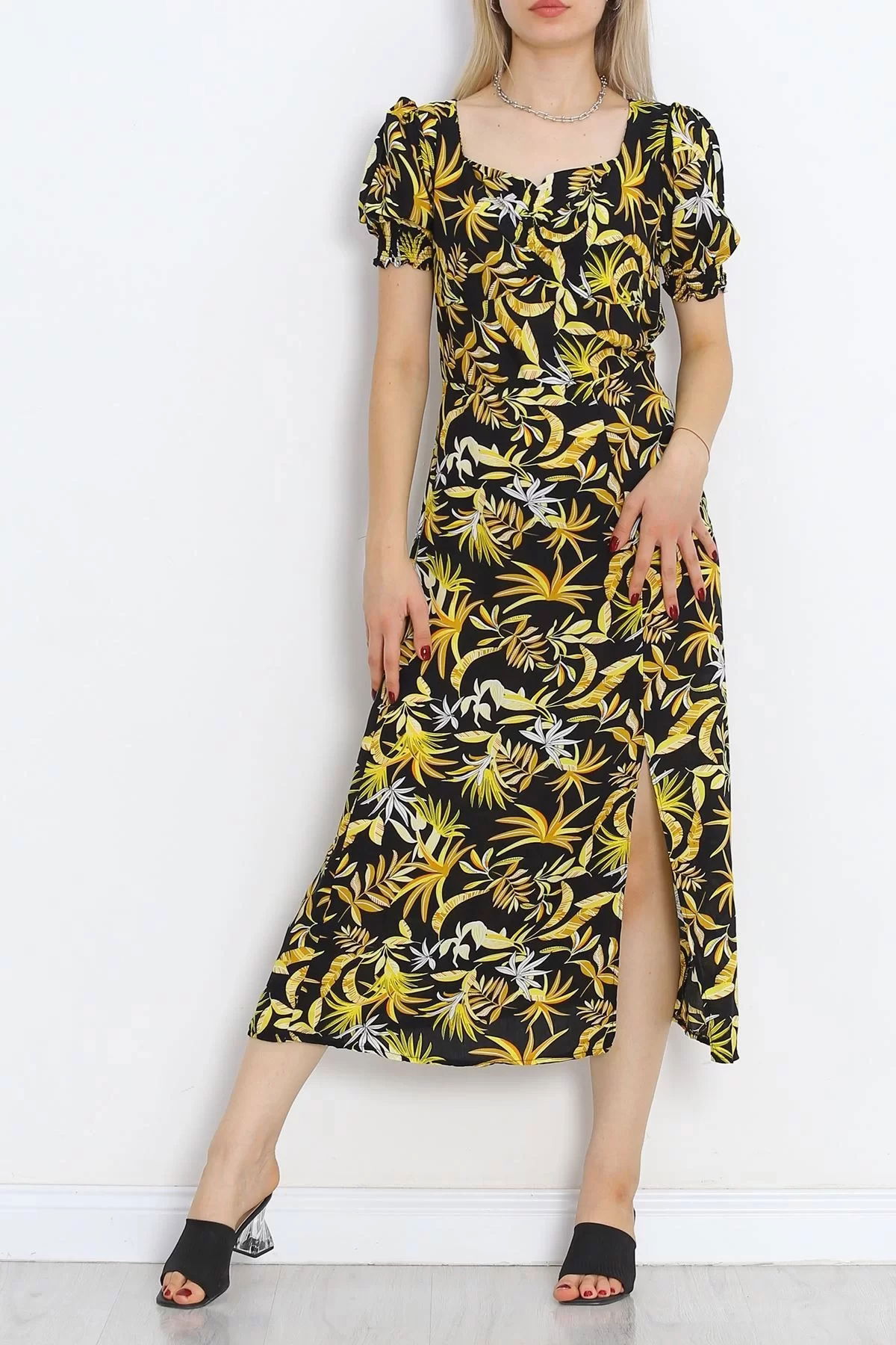 Kiss Collar Dress Yellow Floral - 696.1247.