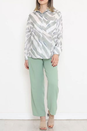 Voile Patterned Shirt Mint - 989.1247.