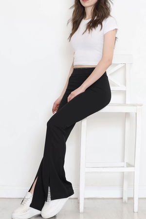 Slit Flared Trousers Black - 16702.1355.