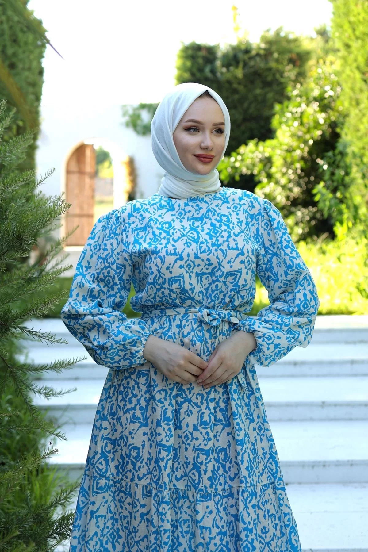 Patterned Dress in Blue - 10067.1778.