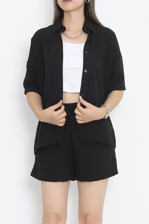 Linen Shorts Set Black - 712.1247.