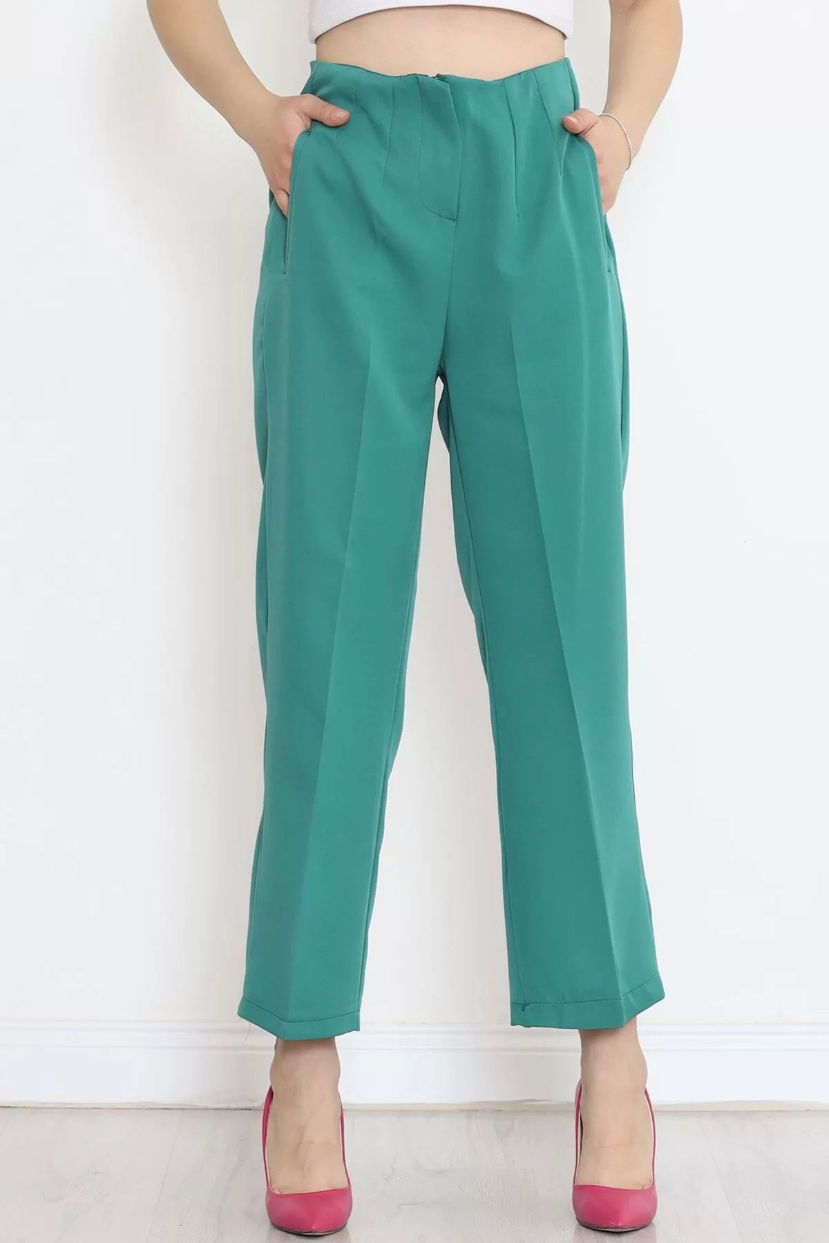 Pants with Waist Cuffs Dark Green - 20857.683.