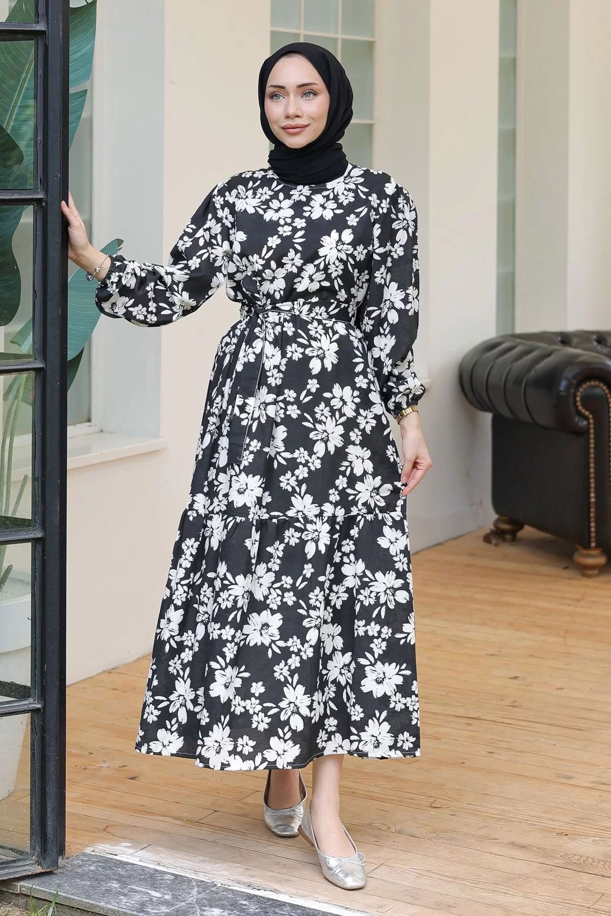 Patterned Dress Black - 10067.1778.