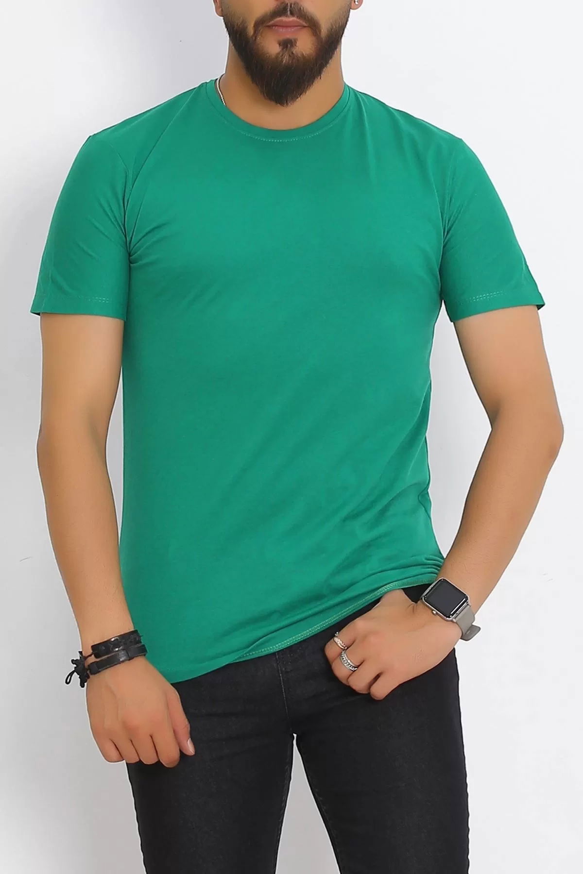 Crew Neck T-shirt Dark Green - 17384.1778.