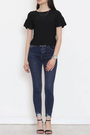 Shirred Blouse Black - 12596.631.