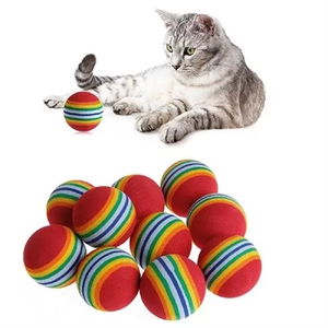 Buffer® 3-Piece Rainbow Sponge Cat Dog Chew Play Ball 4.2 Cm