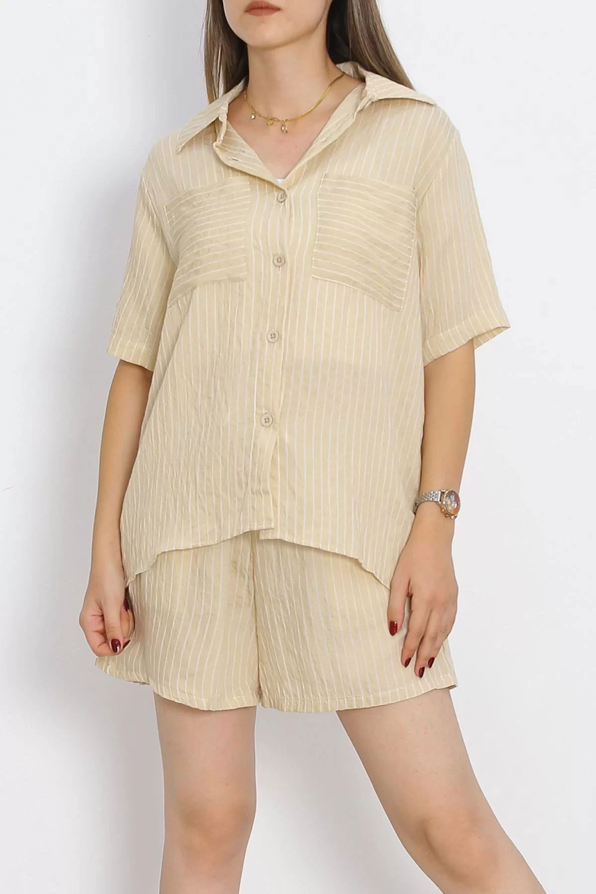 Oversize Shorts Set Beige - 18943.1247.