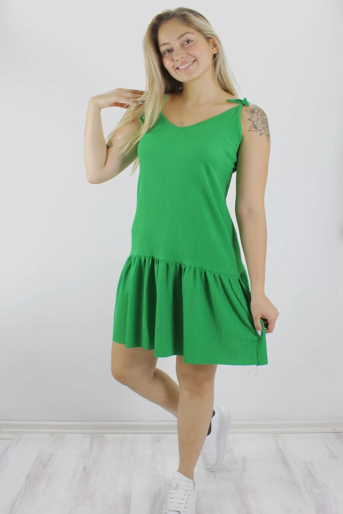 Crinkle String Dress Green - 1456.65