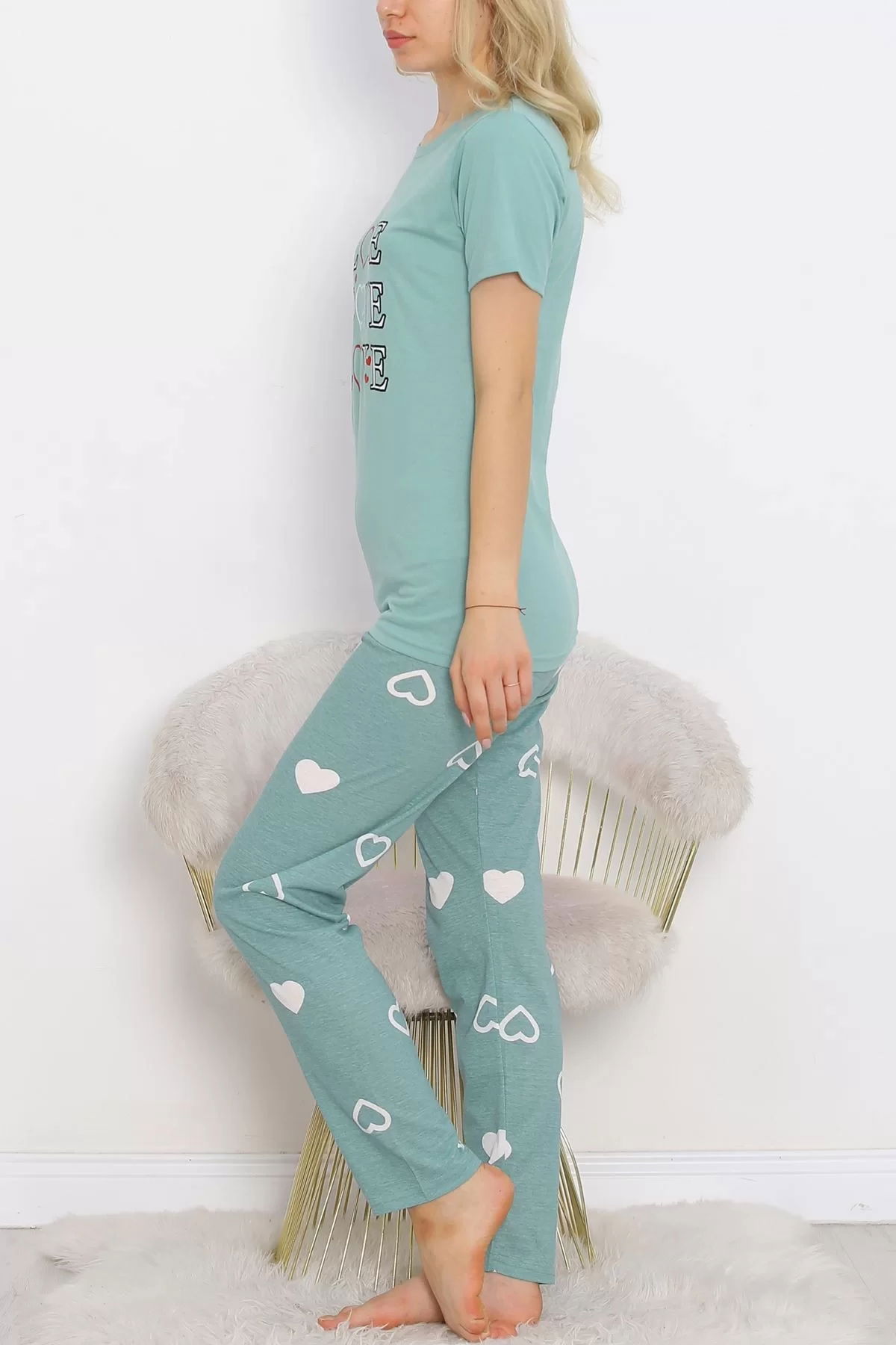 Patterned Pajama Set Mint - 18735.1567.