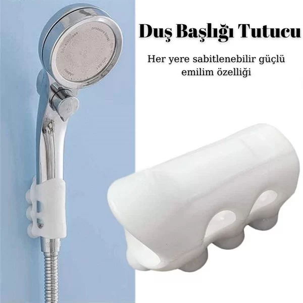 Tufeyo Bathroom Shower Head Holder Silicone Strong Suction Cup Vacuum Apparatus