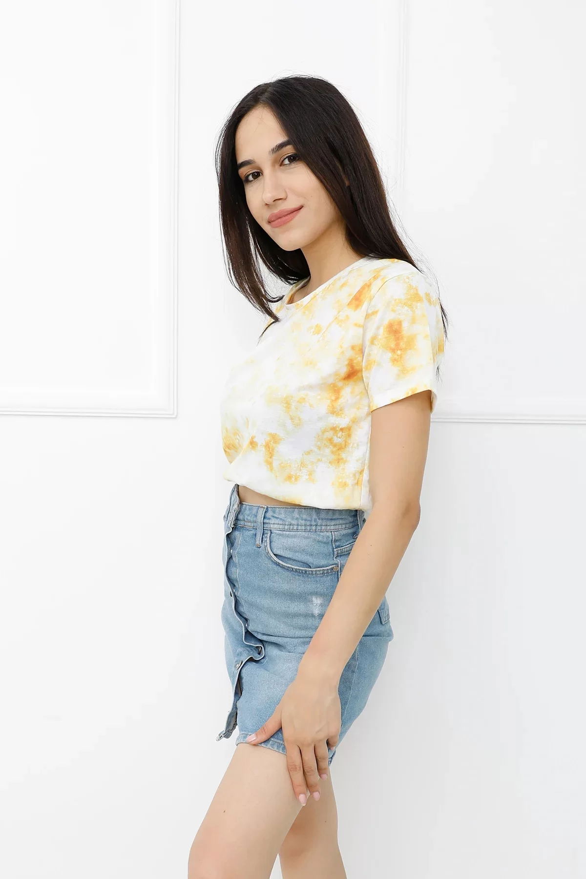 Batik Patterned Crop Yellow - 411.0311.