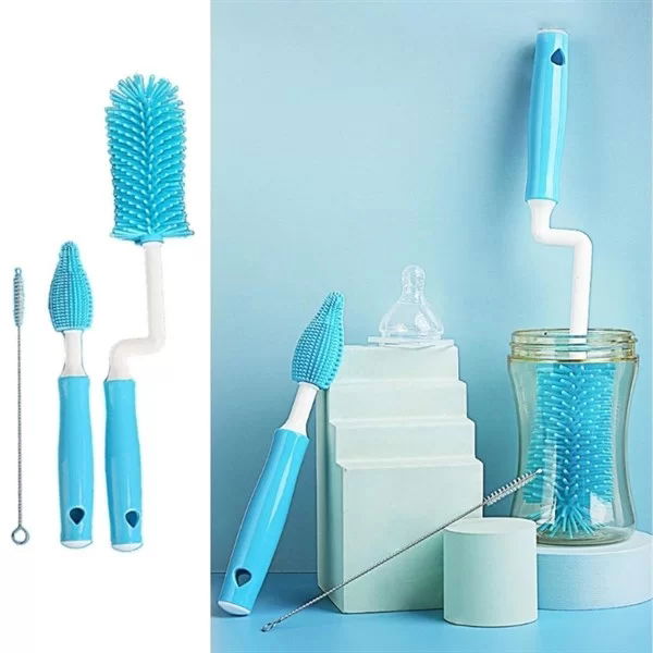 Tufeyo Silicone Tipped Extra Soft Bristle Sturdy Jar, Glass, Bottle and Baby Bottle Cleaning Brush