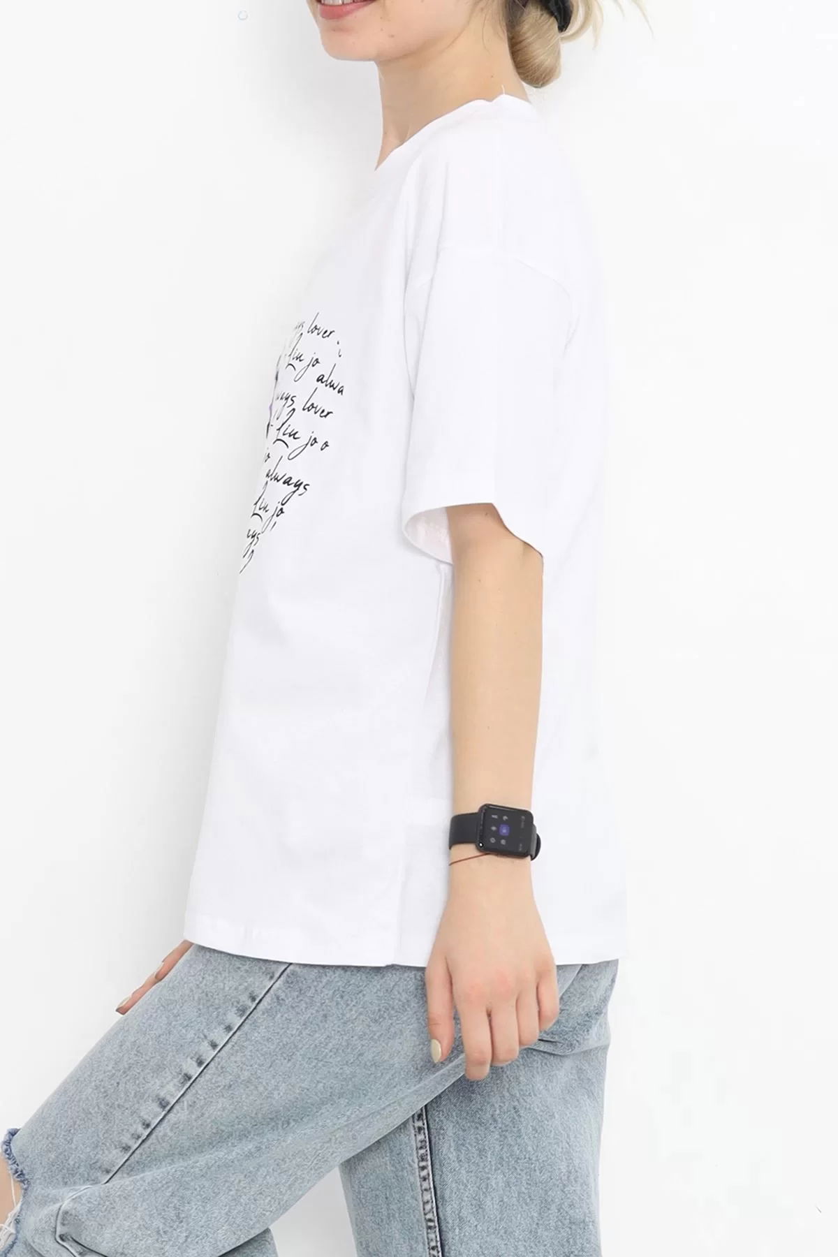 Printed Crew Neck T-shirt White - 16518.1567.