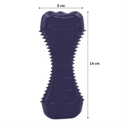 Tufeyo Teething Toy for Dogs Plastic Dumbell with Serrated Structure