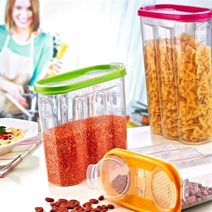 Tufeyo 2-Lid Scale Food Dry Food Storage Box Container 2.4 Liters-sa940