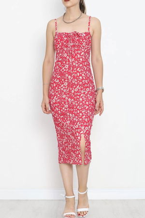 Strappy Patterned Dress Fuchsia Floral - 650.1247.