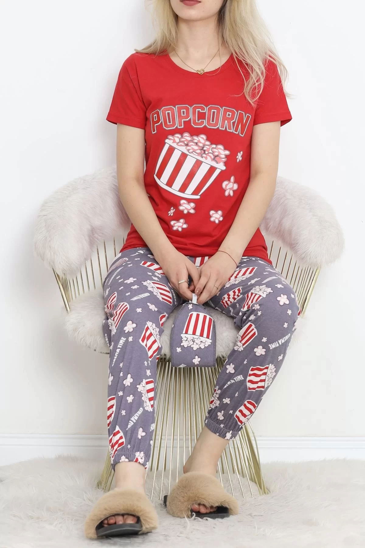 Pajama Set with Elastic Cuffs Red - 18736.1567.