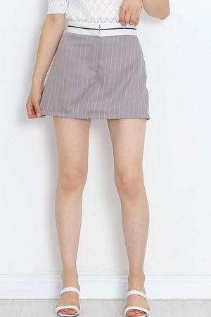 Striped Shorts Skirt Gray - 970.1247.