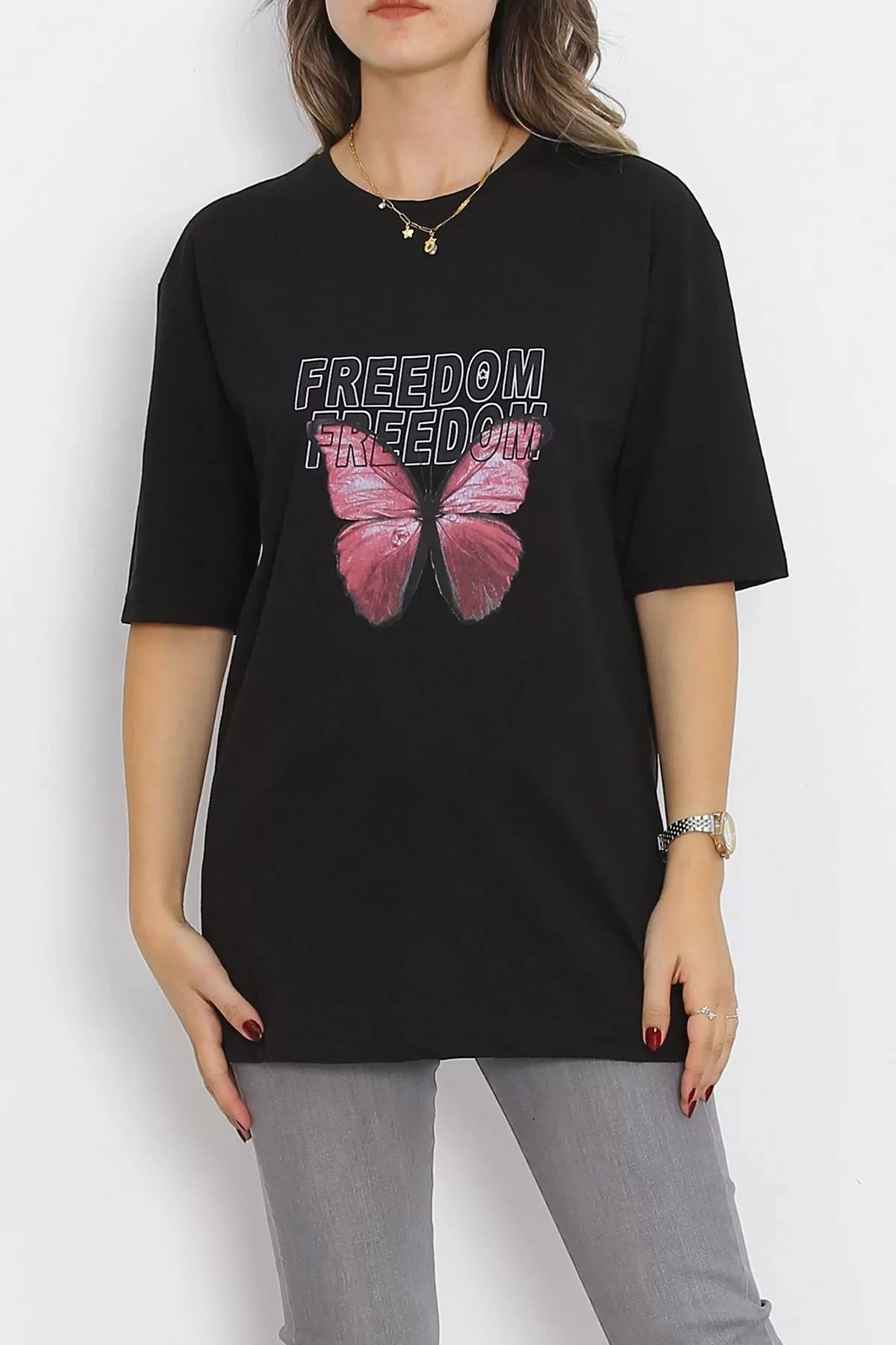 Front Back Printed T-Shirt Black - 20001.1567.