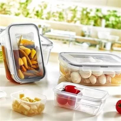 Tufeyo 2 Compartment 1 Liter Food Storage Container with Sealed Sealed Locking Lid -lc505