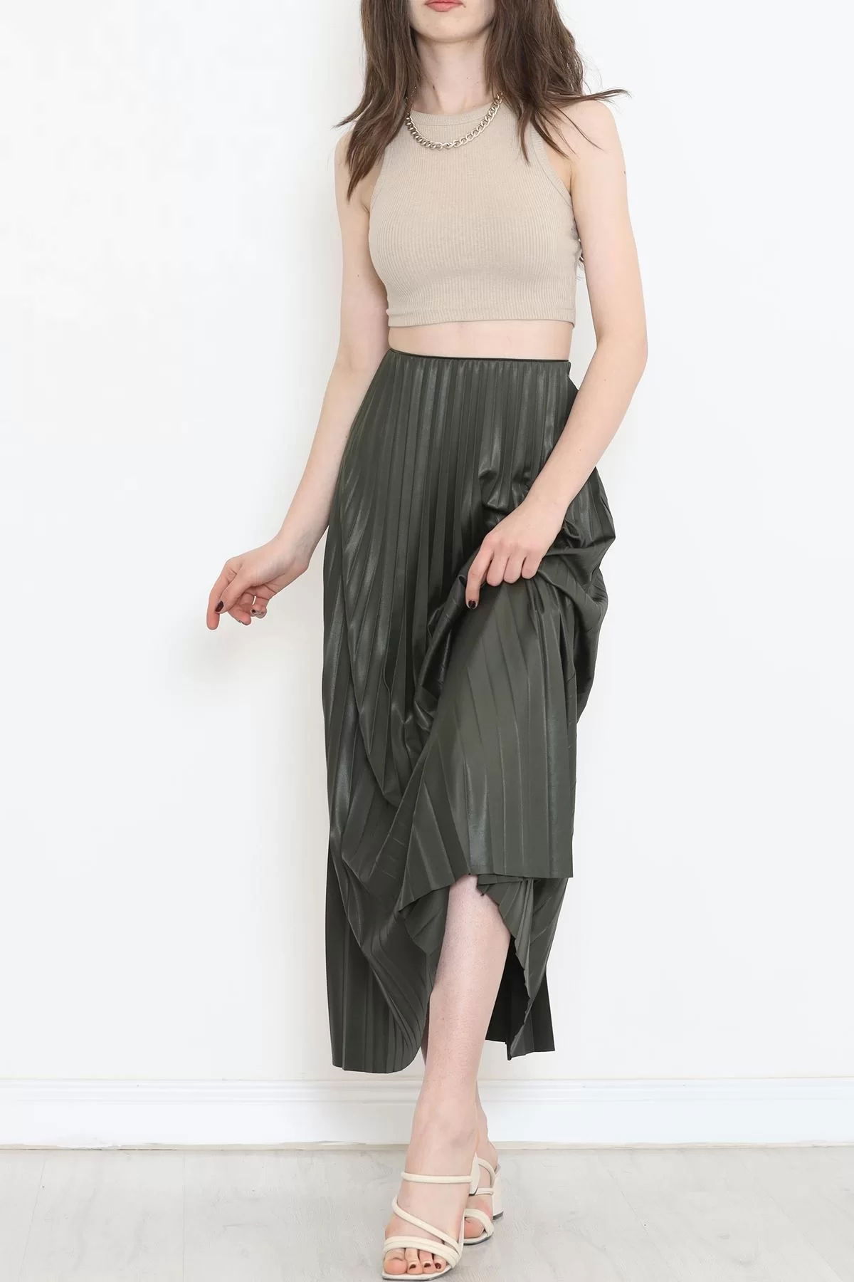 Pleated Skirt Khaki - 20257.1778.