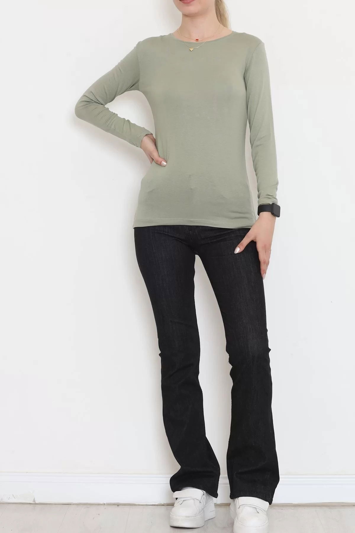 Long Sleeve Viscose Body Olive - 18551.1778.