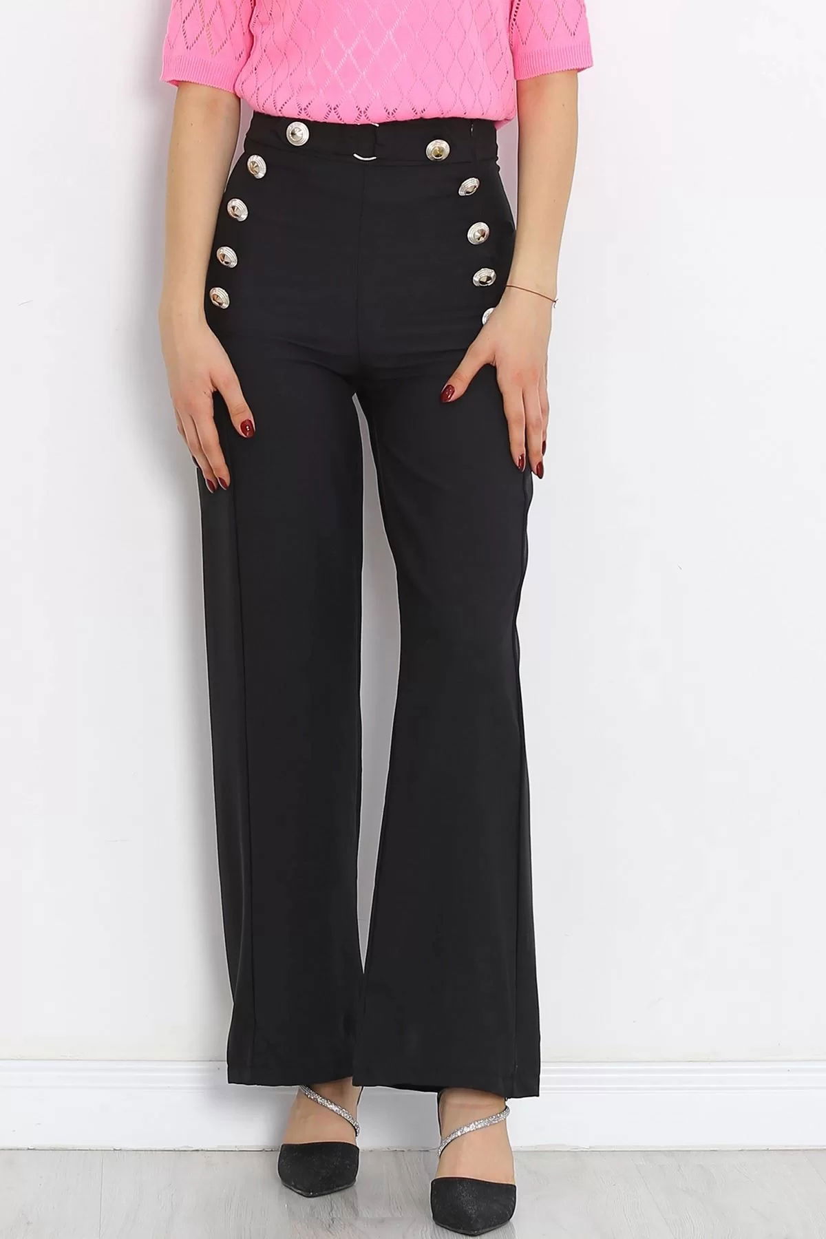 Button Detailed Pants Black - 20826.683.