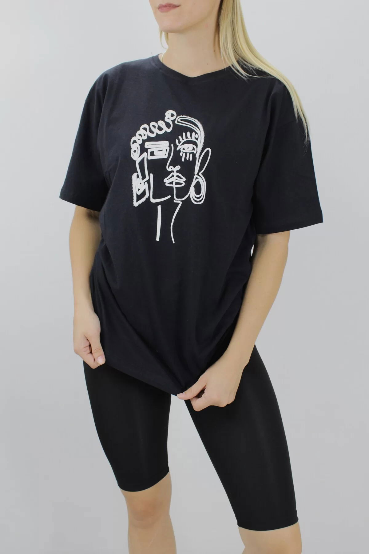 Face Printed T-Shirt Black - 144.075