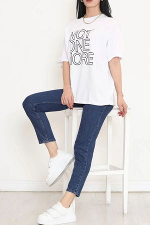 Printed Oversize T-shirt White - 16504.1567.