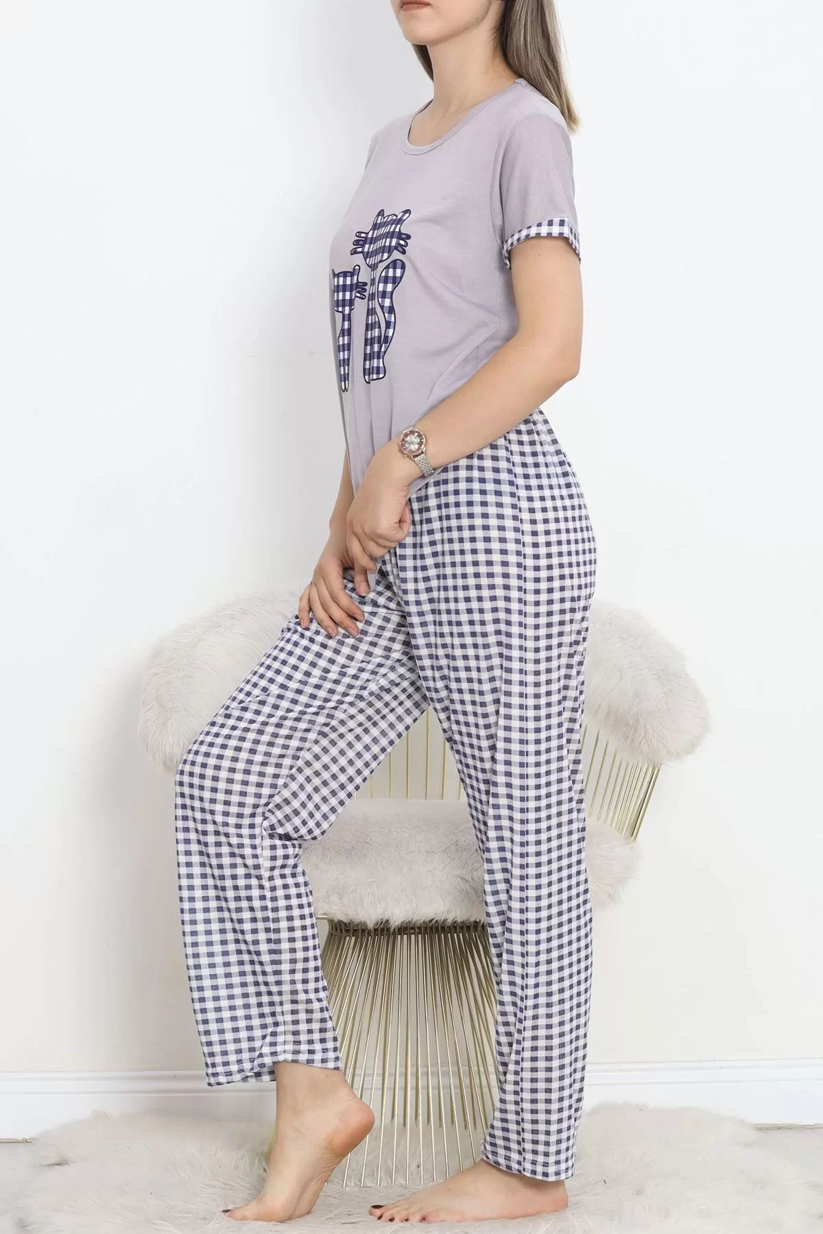 Poliviskon Crew-Neck Pajama Set Grilaci - 301.1287.