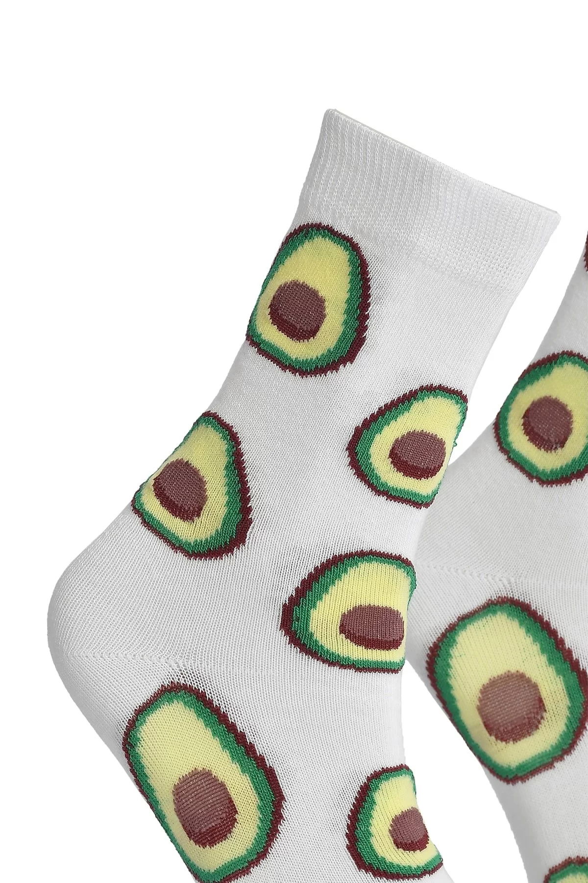 Unisex Avocado Patterned Socks White - Lksçrp03