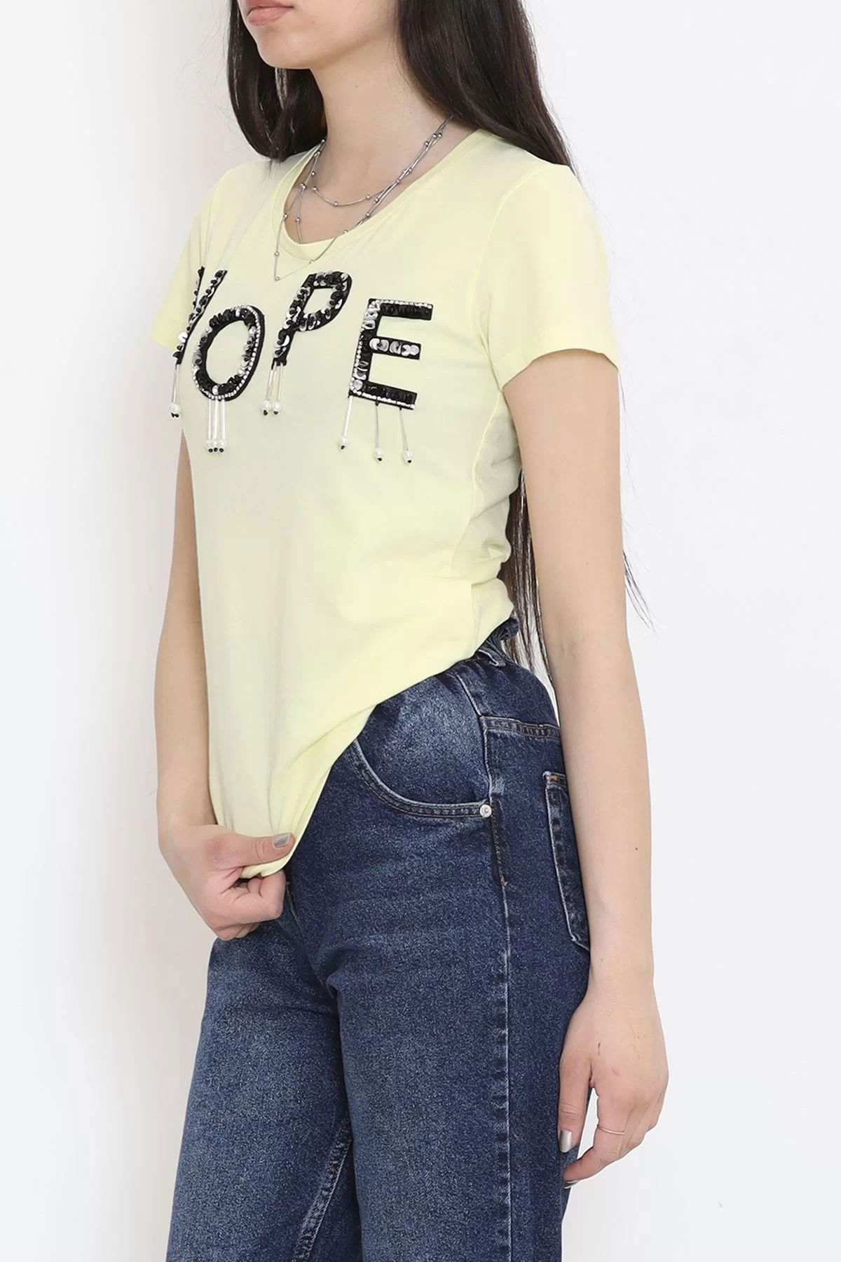 T-shirt with Sparkling Tassels Yellow - 1001.1367.