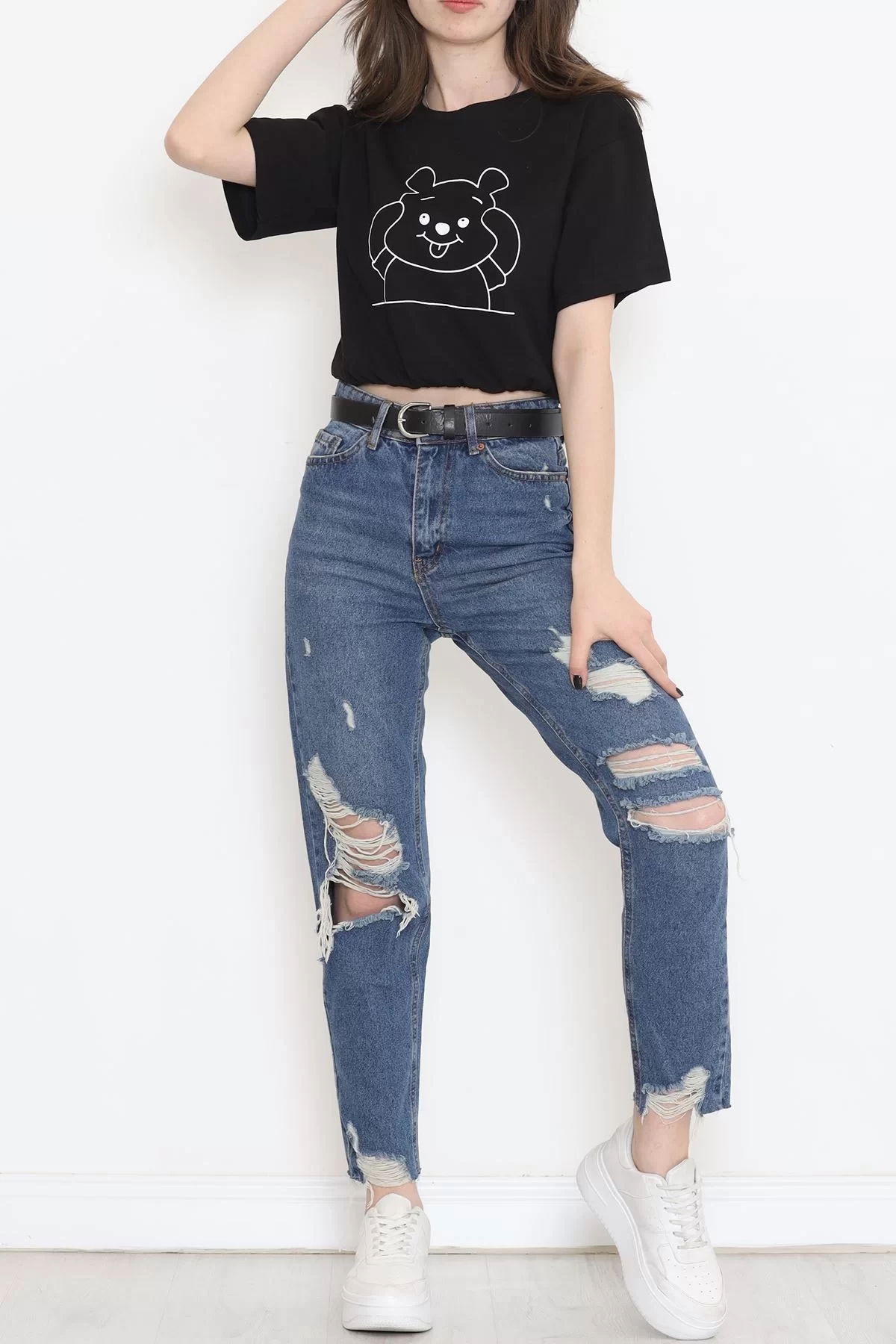 T-shirt with Elastic Waistband Black - 16541.1567.