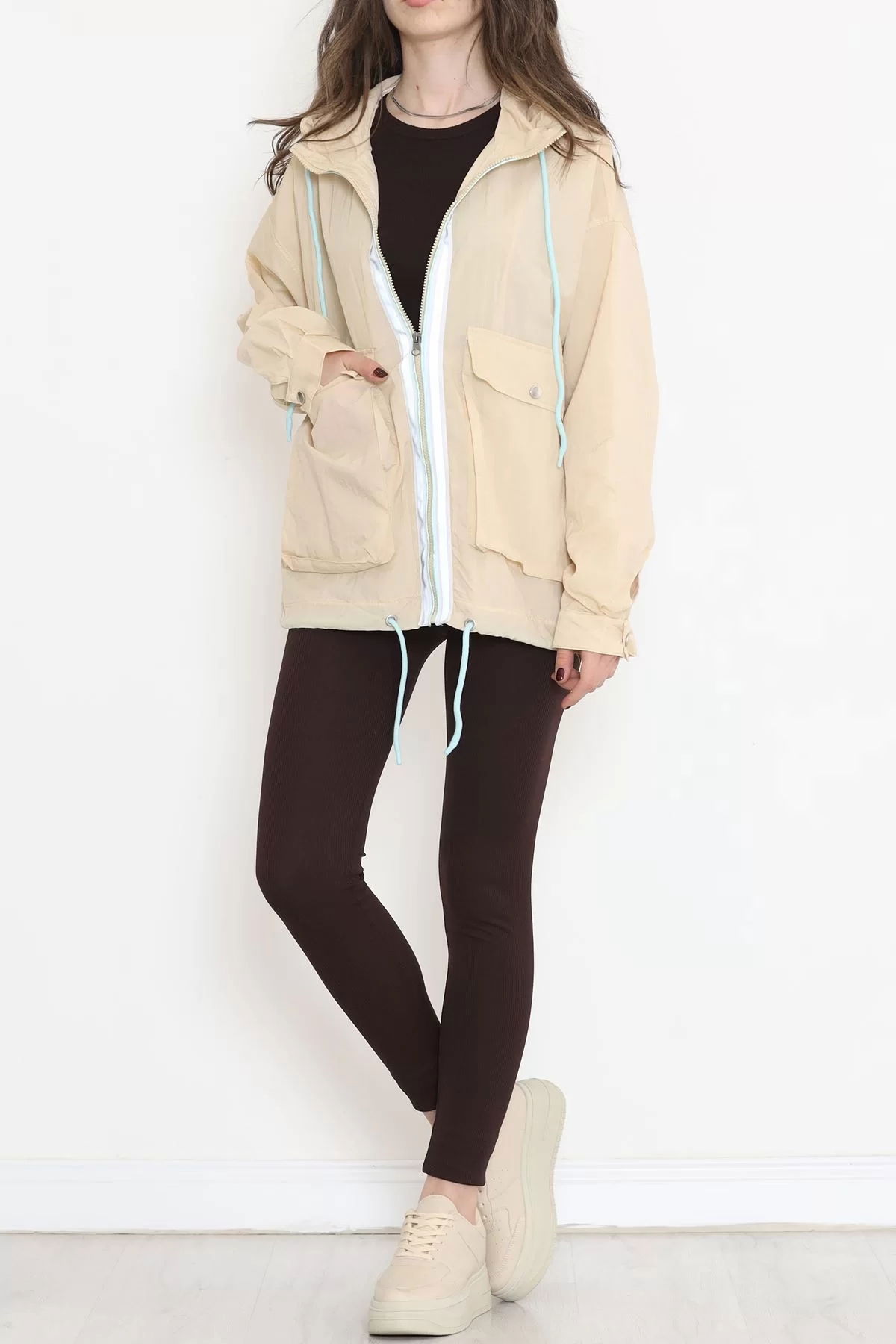 Reflector Zippered Raincoat Beige - 2314.1367.